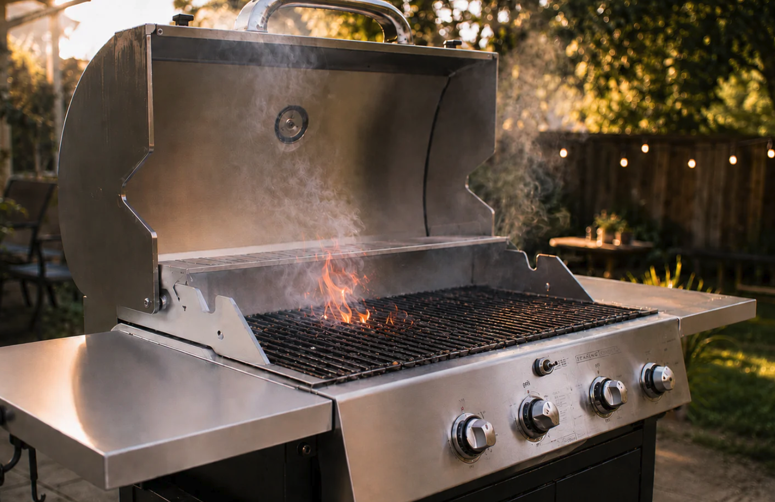 Grille de barbecue encrassée avant nettoyage